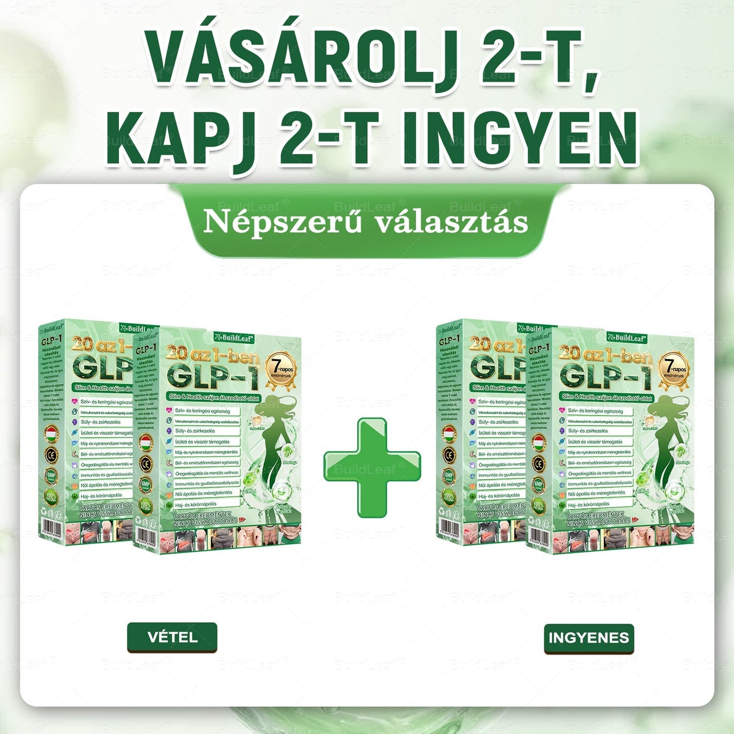 🍃Hivatalos áruház | BuildLeaf GLP-1 20 az 1-ben Karcsúsító és egészséges szájon át szedhető folyadék (naponta egyszer, 7 napon belül hat) ✅ Támogatja a testsúlyt és a nők egészségét, miközben feszesíti a bőrt és fokozza a vitalitást